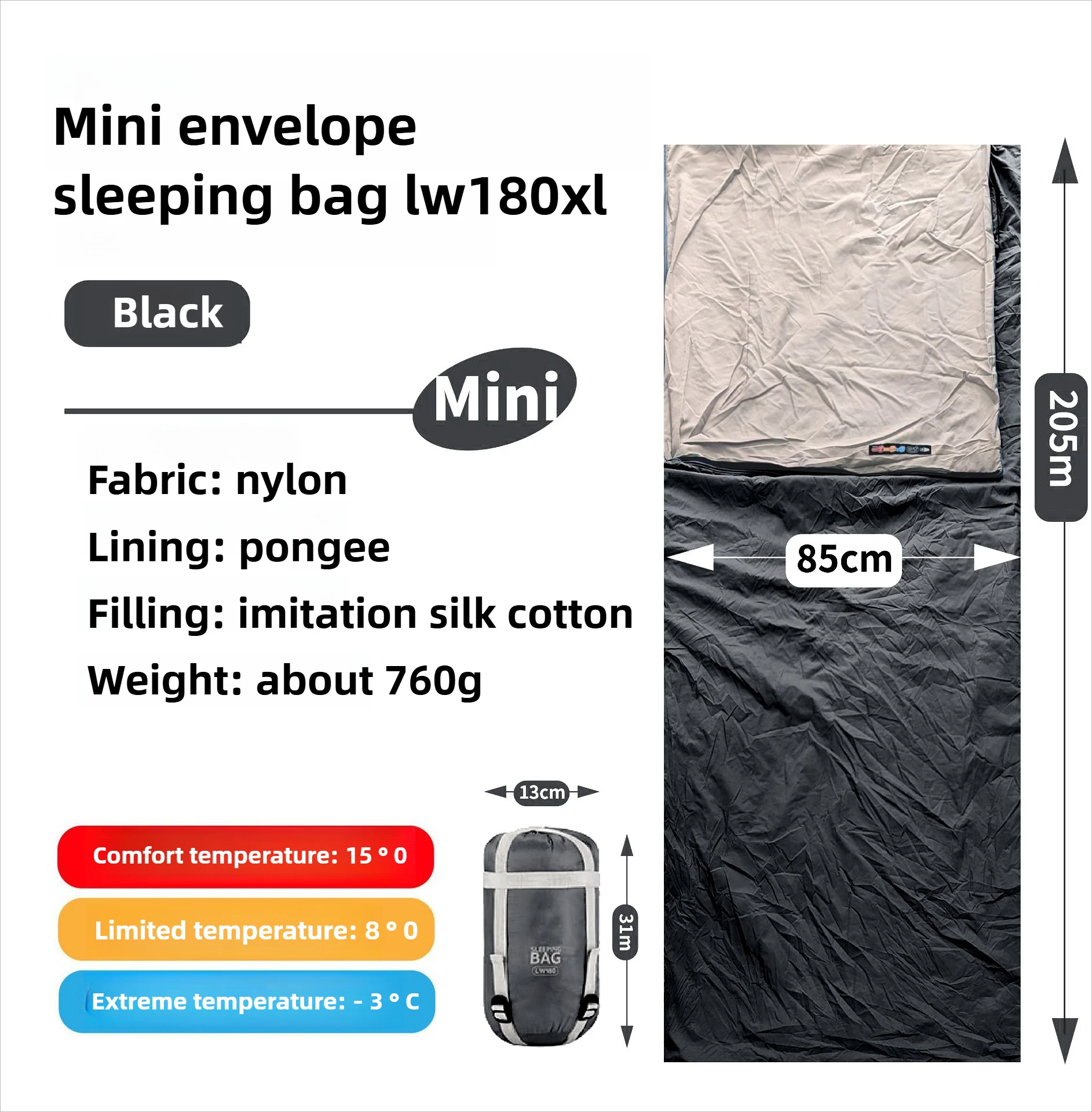 Mini sac de couchage adulte, en coton lavable en machine voyage, alpinisme, camping en plein air, – Image 6