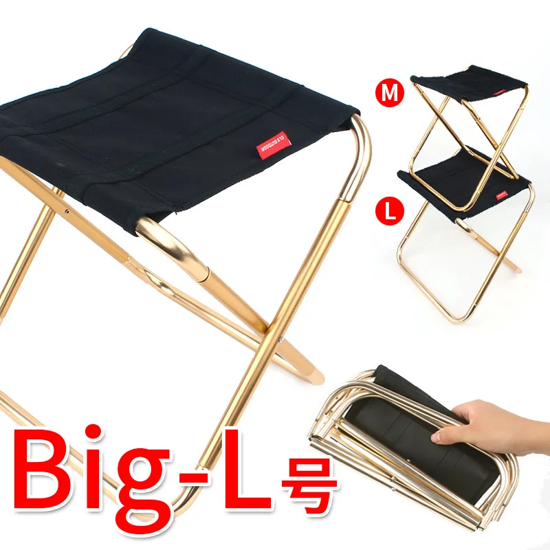 grand Tabouret pliant 70x75 en alliage d'aluminiumultra compact pêche, camping, plein air