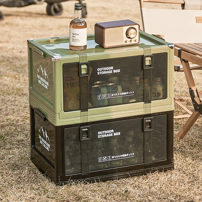 Boîte de rangement pliable épaisse avec couvercle - Idéale pour le camping en plein air, coffre de voiture, pique-niques – Image 2