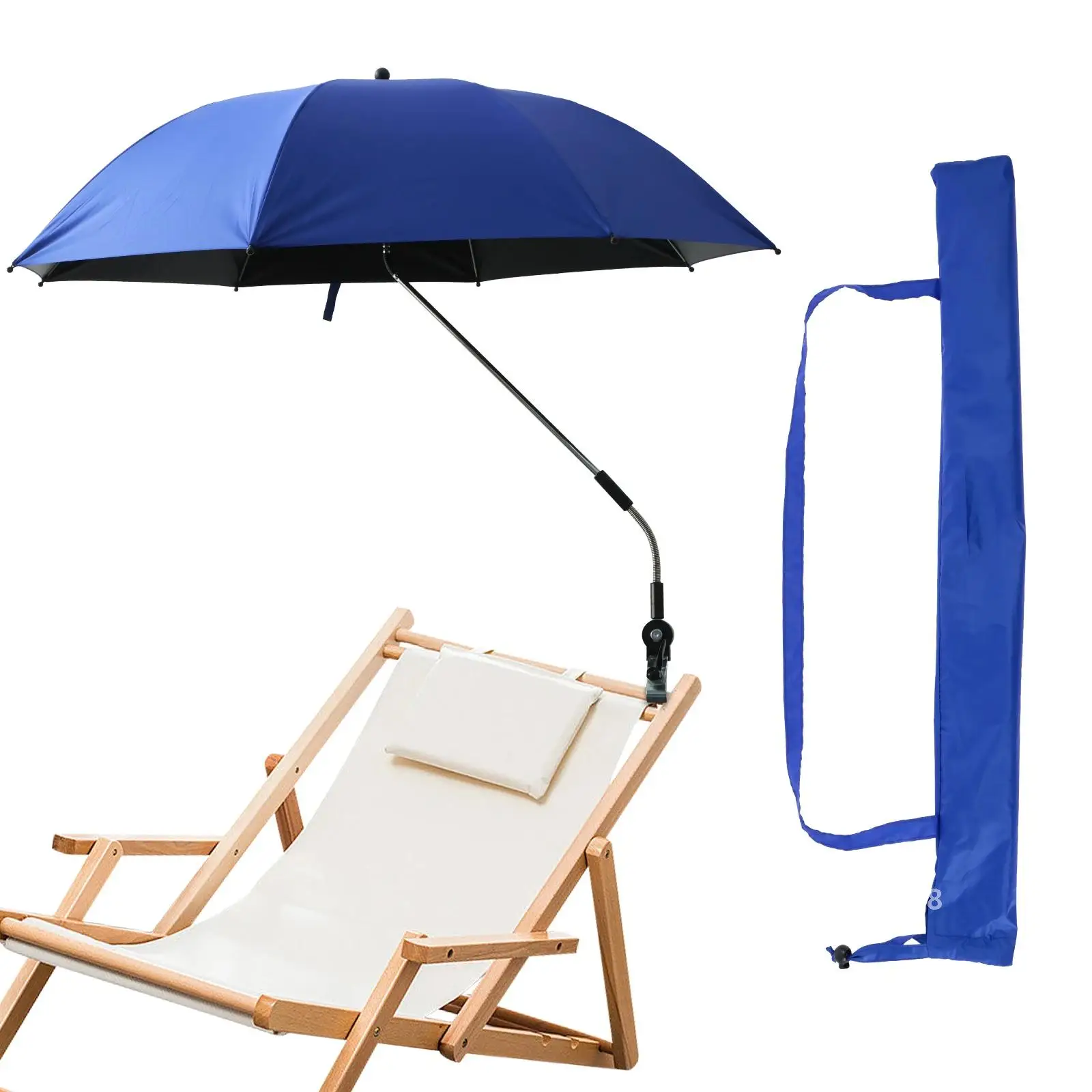 Parasole anti-UV pour Chaise de plage à clip et sac transport