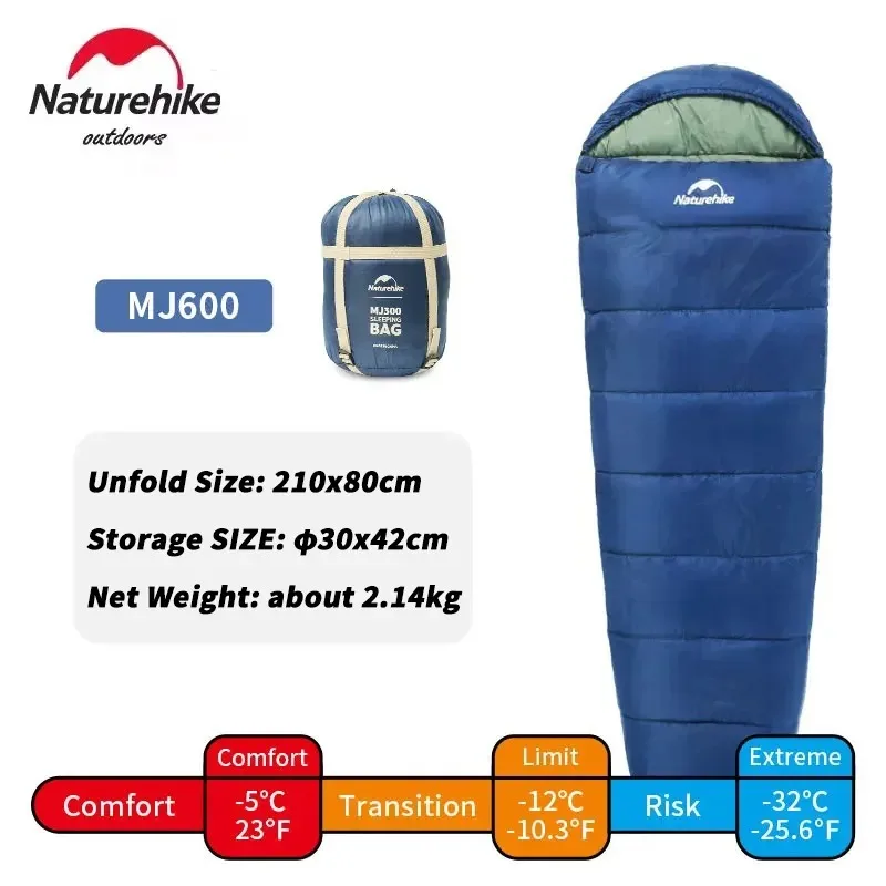 Sac de couchage de camping ultralégers imperméables 0℃/+5℃ 4 saisons Naturehike MJ300 MJ600 – Image 7