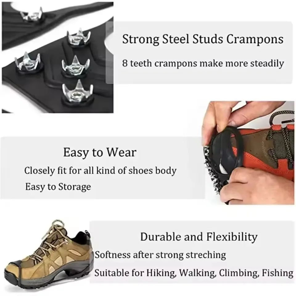 Crampons antidérapants 8 pointes en bouquets – Image 5