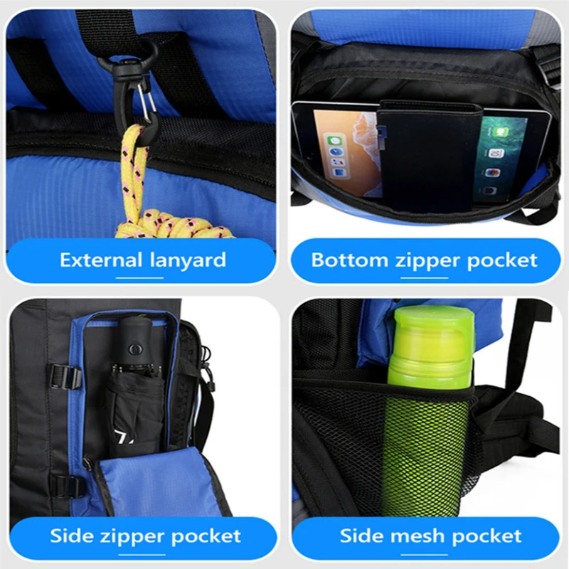 Sac à dos imperméable grande capacité 90 L randonnée camping sport de plein air plutôt hommes – Image 4