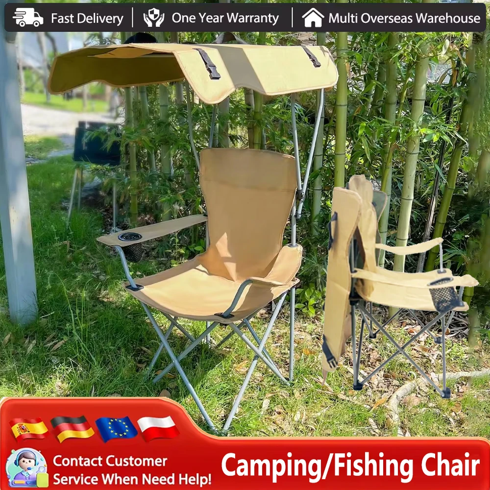 Chaises de camping Chaise pliante portable avec auvent Activités de plein air