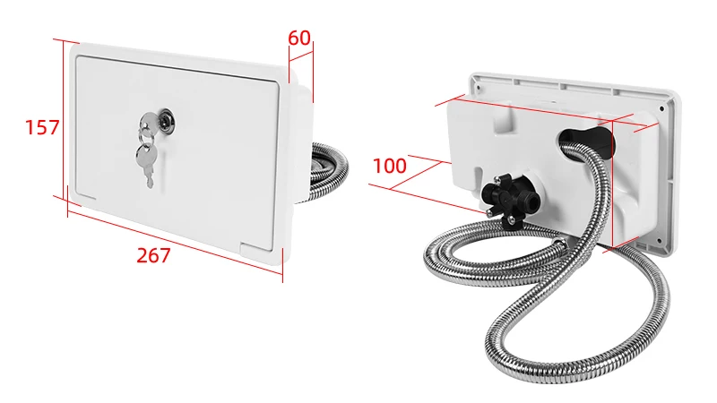 Boîte de douche extérieure Kit avec serrure – Image 11
