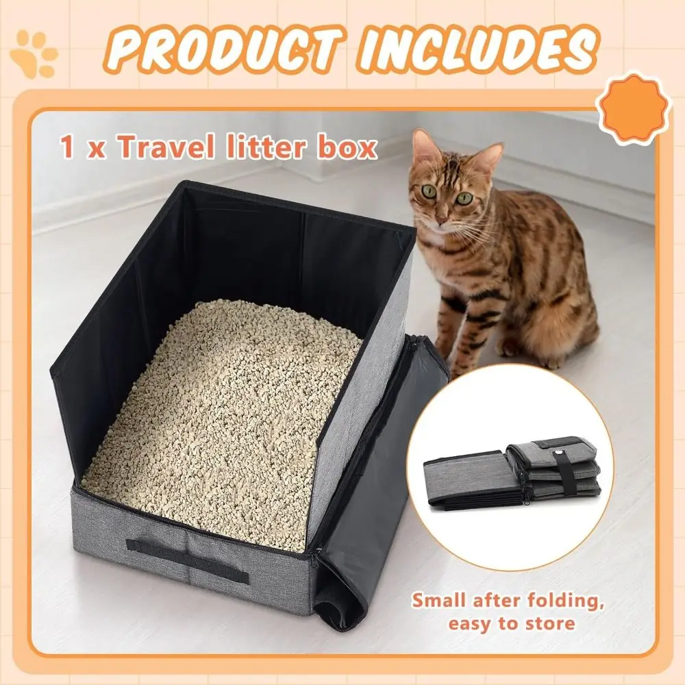 Bac à litière pliable pour chat, pour voyage, Anti fuite , résistant à l'eau