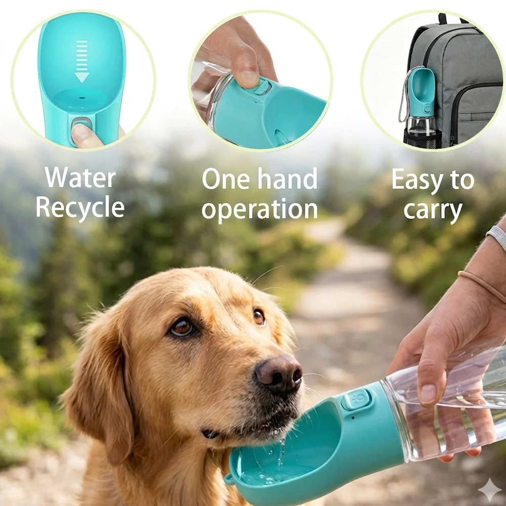 Bouteille d'eau de voyage chien/chat – Image 2