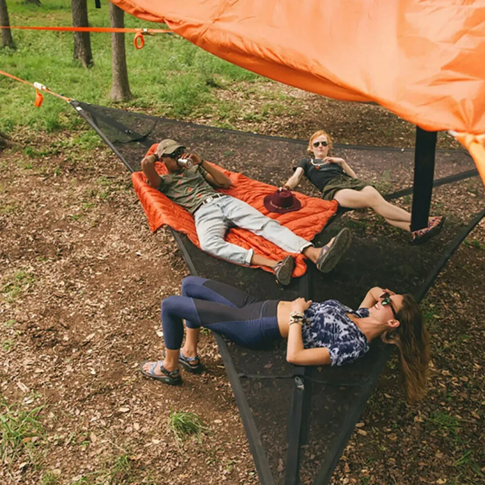 Hamac triangulaire multi-personnes filet pliable en maillerobuste – Image 2