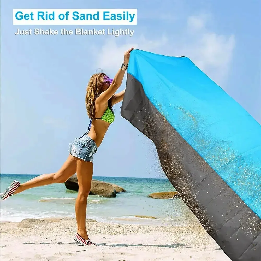 Tapis/drap/Couverture de plage imperméable et résistante au sable 200 x 140 cm légère – Image 5