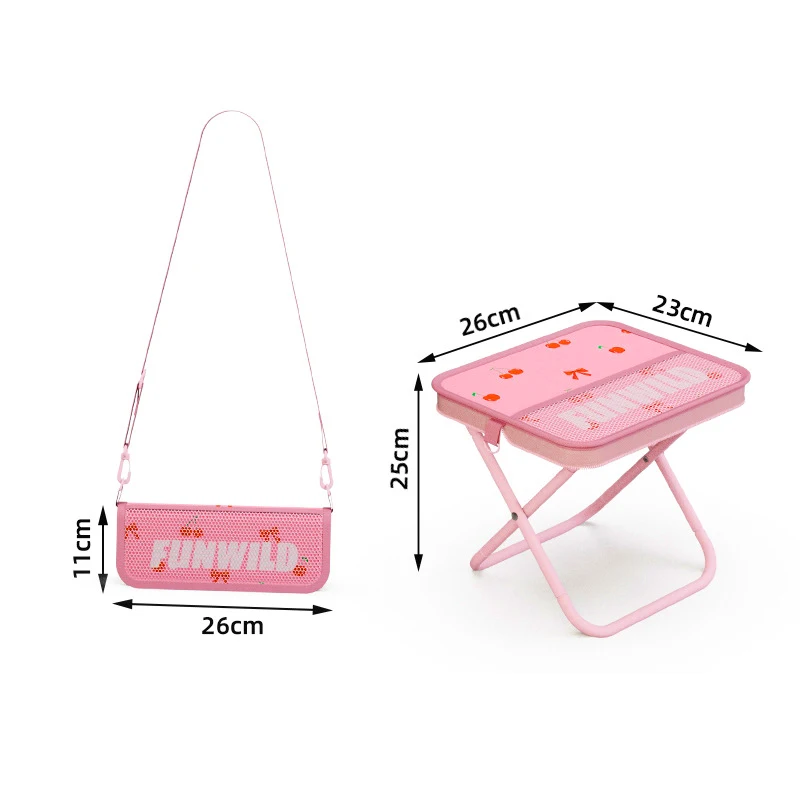 Chaise de Camping à motif cerise rose – Image 3