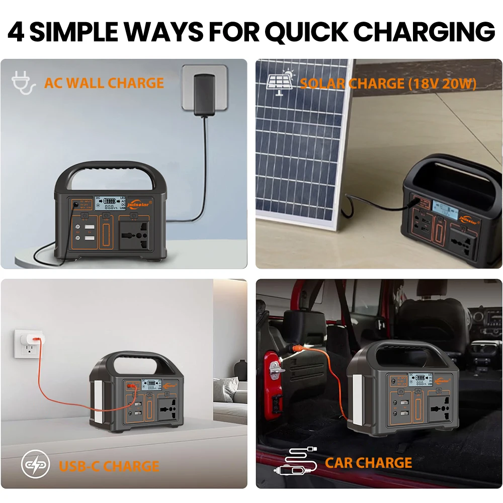 Générateur de centrale solaire portable r 300 W 500 W 110 V 220 V LED B Camping en plein air jsdsola – Image 6