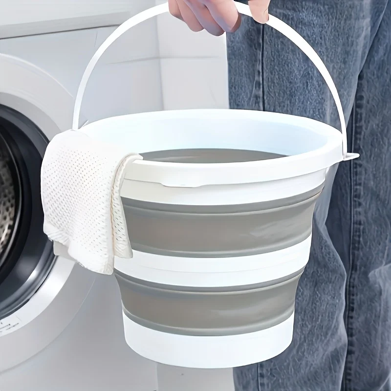 Seau pliant portable 1 pièce 5/10L durable, facile à ranger