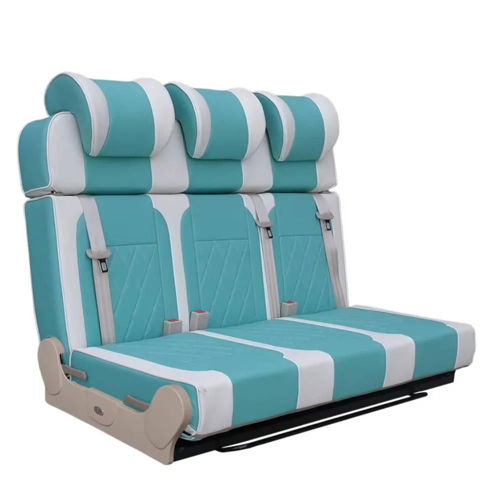 Sièges de camping-car en cuir de luxe réglables, convertibles en lit, avec appuis tête amovible, 2/3 places – Image 4