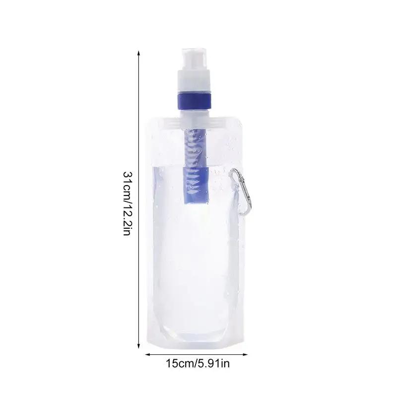 purificatrice d'eau/Bouteille d'eau pliable avec filtre, récipient filtrant de 480/1 000 ml, réutilisable – Image 6