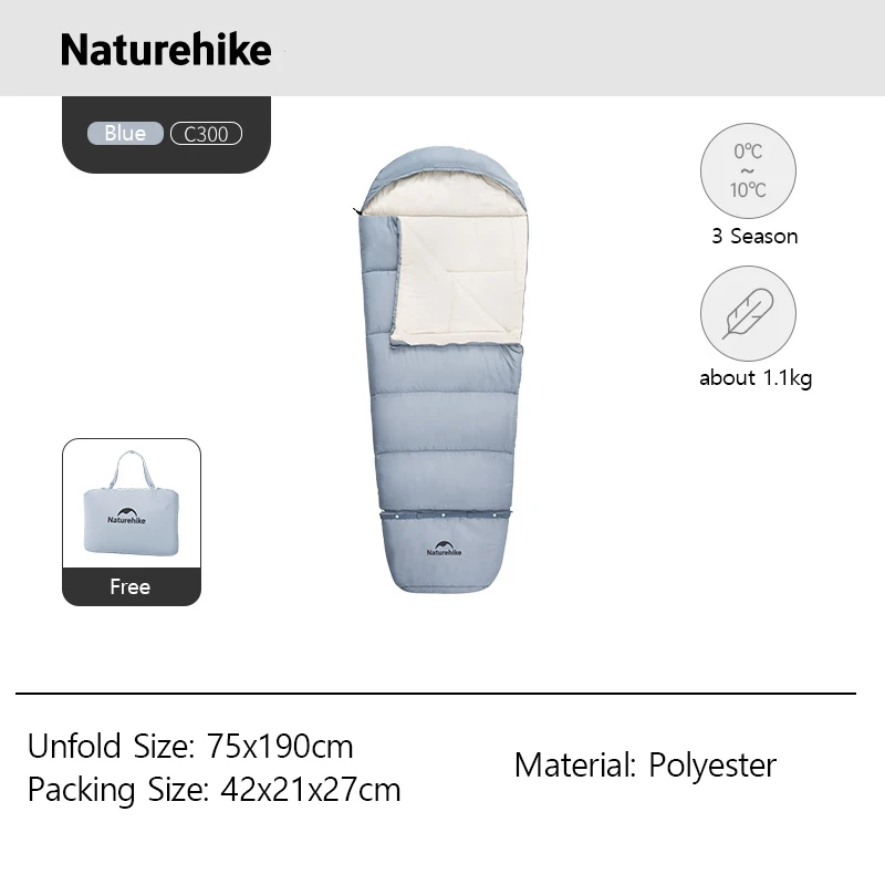 Sac de couchage enfants imperméable, ultraléger avec pieds épissés, 3 saisons, 15 à - 5°C Naturehike 2026 – Image 7