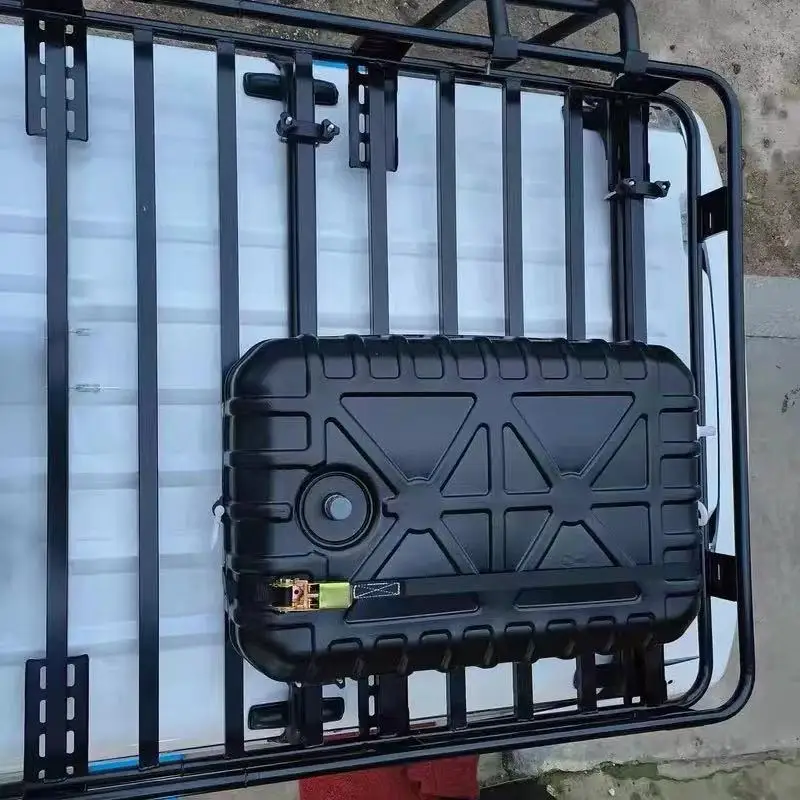 Réservoir de stockage d'eau de voyage 75 L, réservoir d'eau domestique, carré plat pour toit de camping-car, noir, épaissi – Image 6