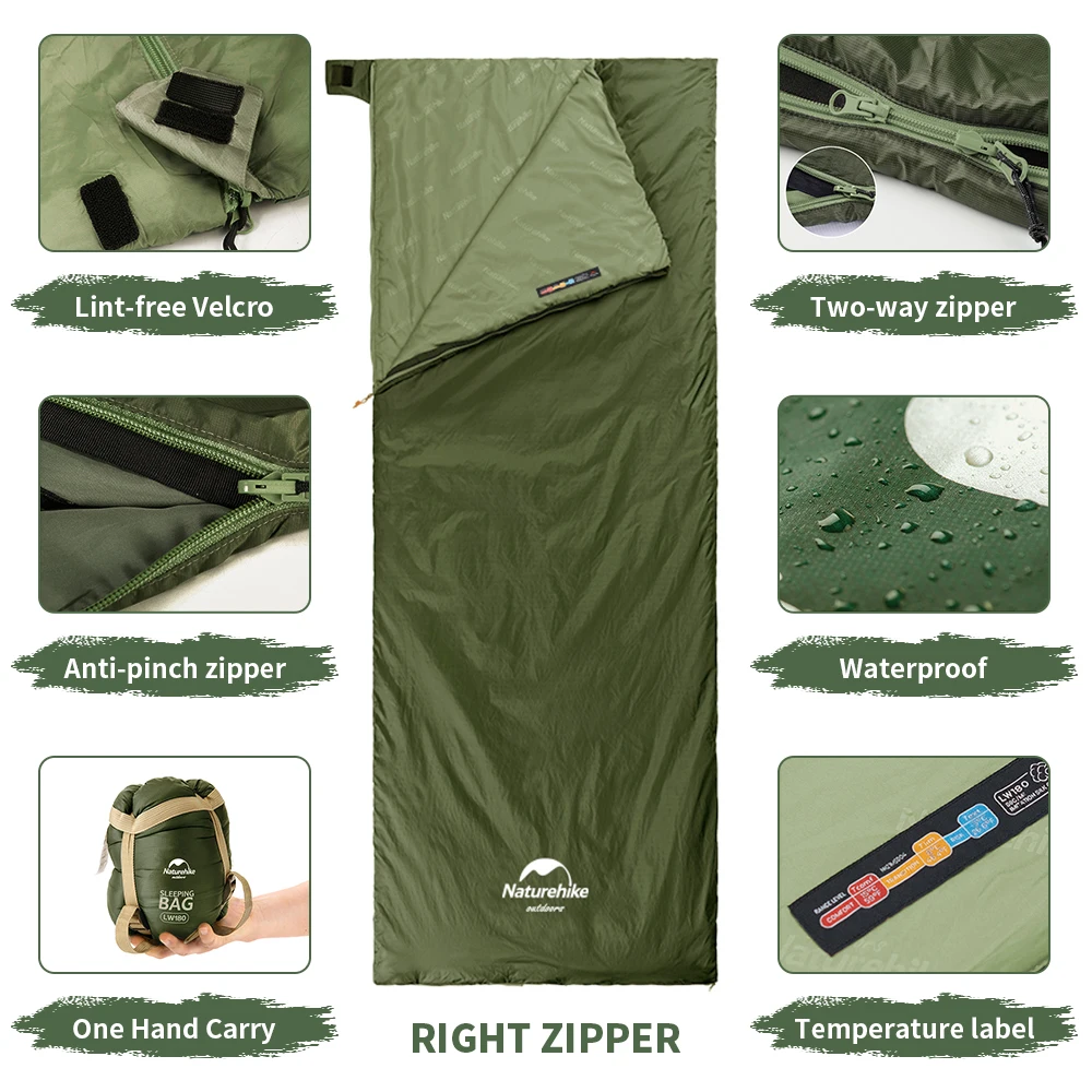Sac de couchage de camping, imperméable, ultraléger, 3 saisons, grand sac Naturehike 2026 – Image 4