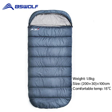 Grand sac de couchage léger 3 saisons sac large 20/15°C et long BSWolf – Image 8