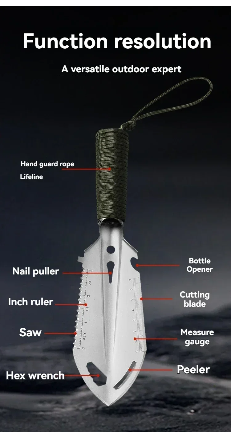 Pelle multifonctionnelle portable pour le camping – Image 17
