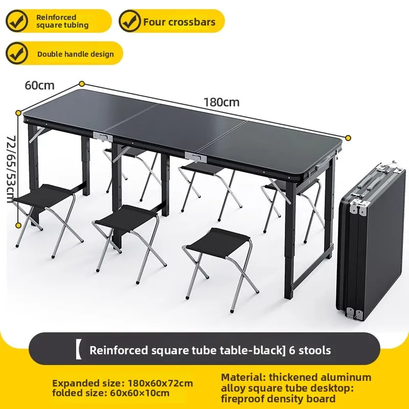 Table de pique-nique pliante 4 personnes réglable en hauteur cadre aluminium 3 versions 100/120/180 cm de long – Image 31