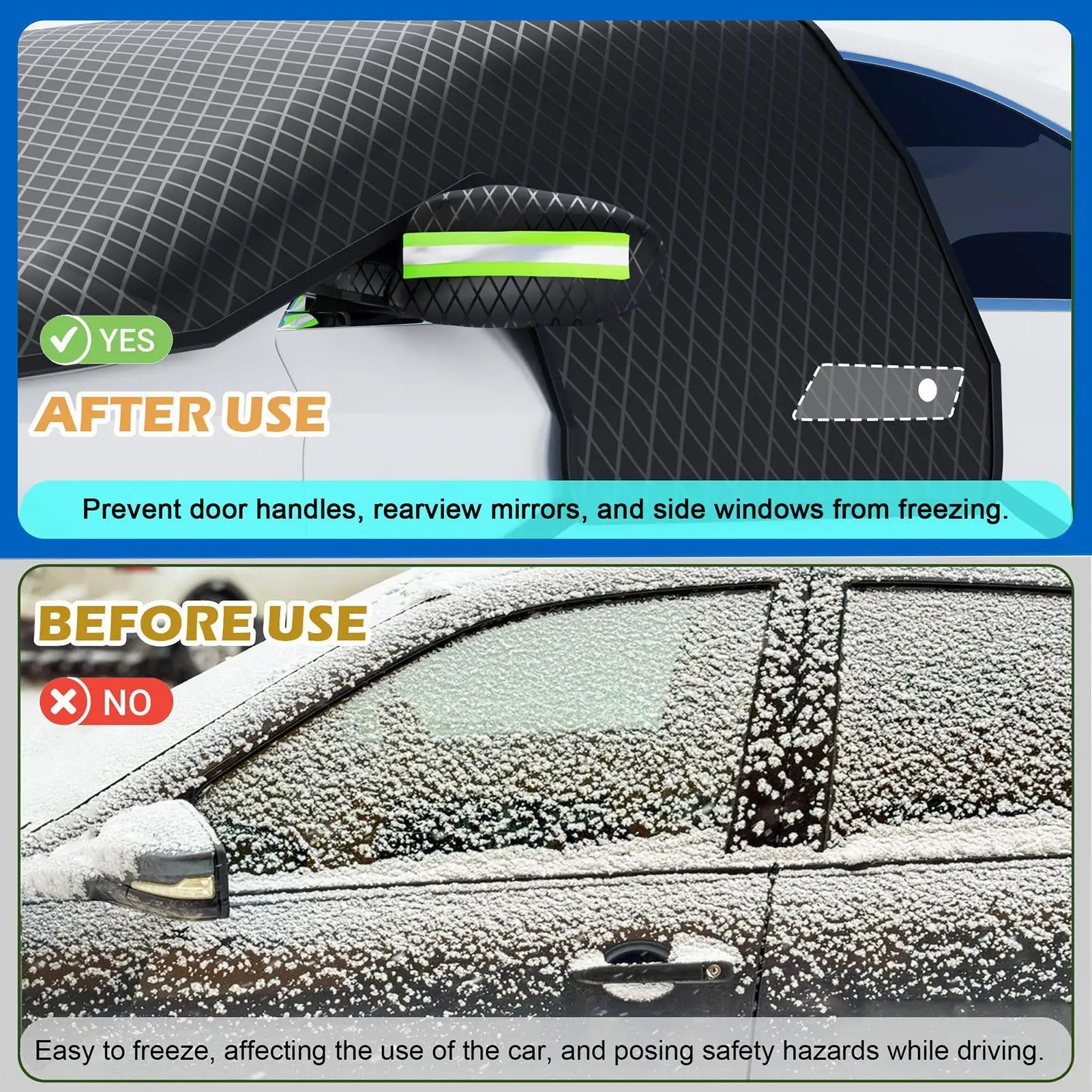 Housse de pare-brise -neige robuste en tissu Oxford imperméable – Image 14