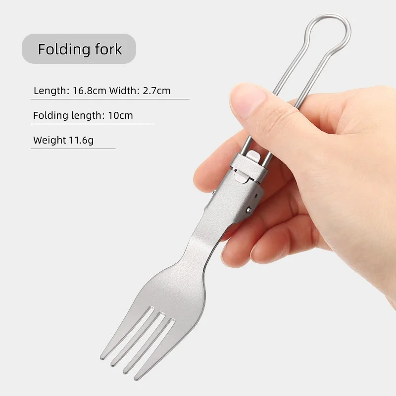 Couvert cuillère pliable en titane démontable – Image 7