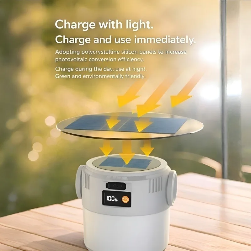 Lanterne rechargeable USB/ solaire, lampe de secours étanche – Image 4