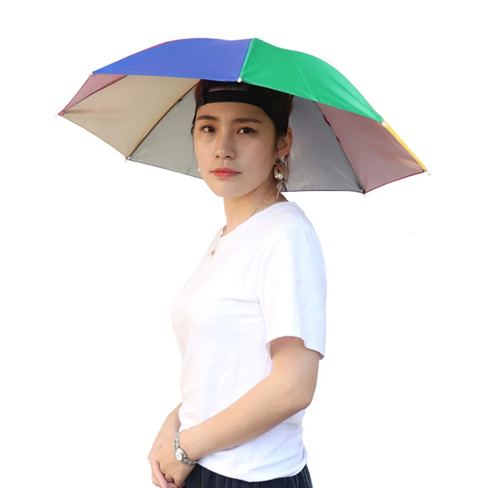 Casquette de parapluie de pêche mains libres, couvre-chef de 69 cm de diamètre, pour soleil, pluie, plage, Golf, pêche, randonnée – Image 7