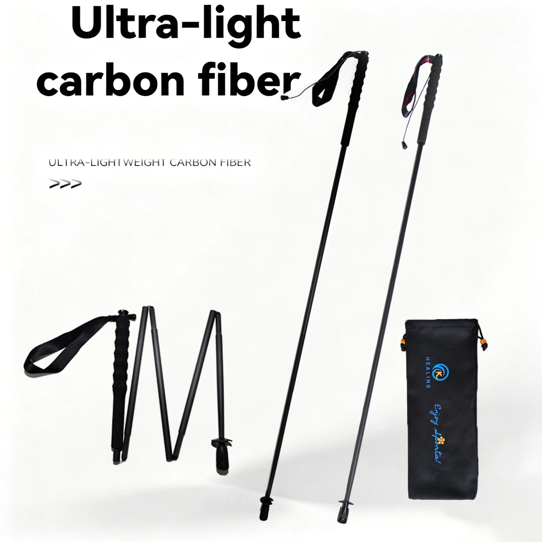 Bâton de randonnée en fibre de carbone de haute qualité