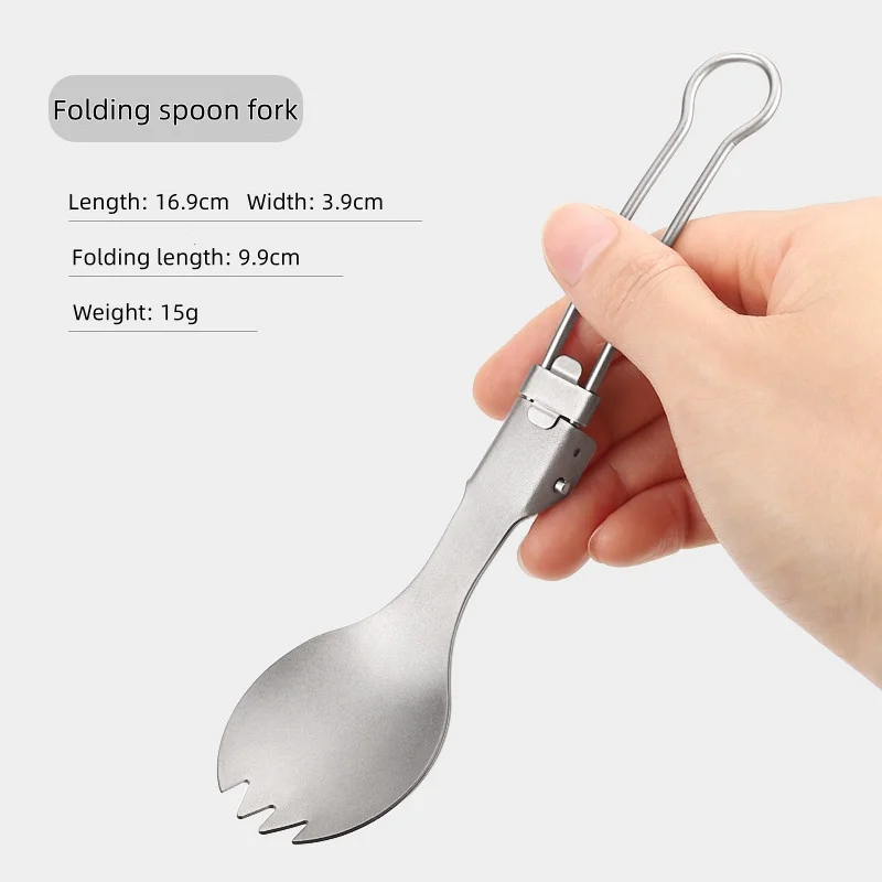 Couvert cuillère pliable en titane démontable – Image 8