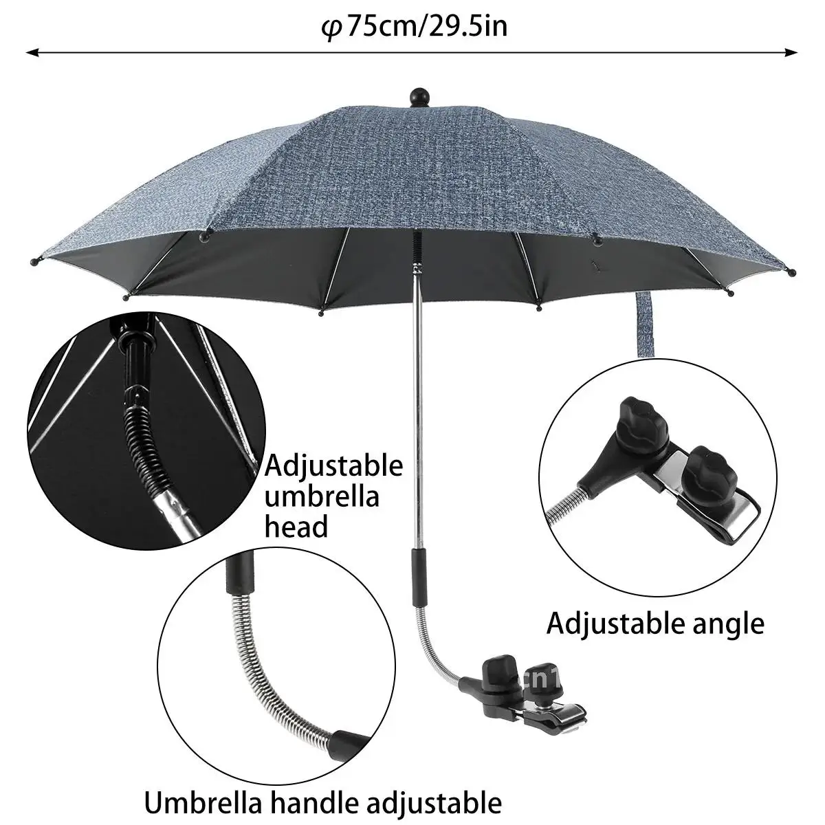Parasole anti-UV pour Chaise de plage à clip et sac transport – Image 11
