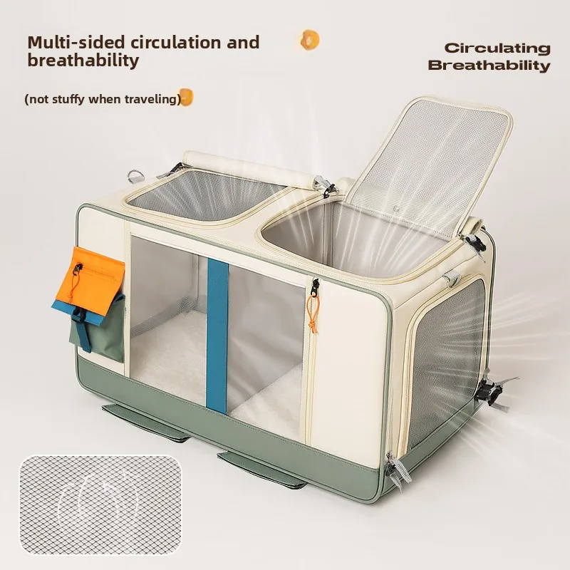 Beau sac de transport pour chat, valise à roulettes multi-animaux de compagnie – Image 4