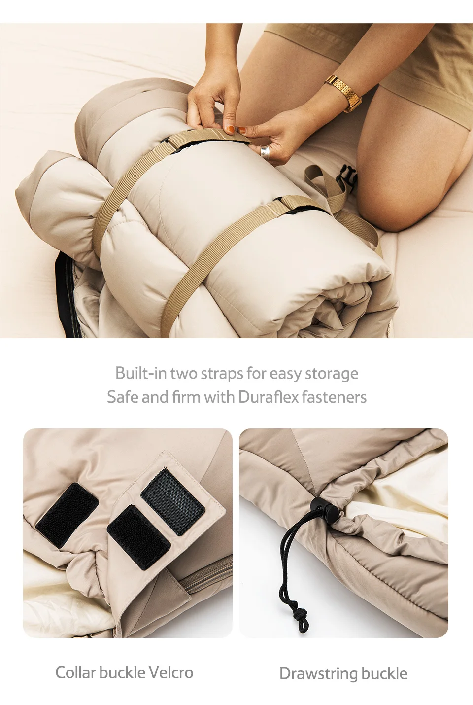 Sac de couchage 95 cm élargir imperméable chaud hiver équipement de couchage lavable en Machine 3 saisons – Image 19