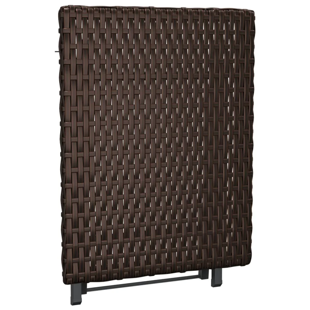 Table pliante en résine tissée marron moderne étanche, 45x35x32 cm – Image 5