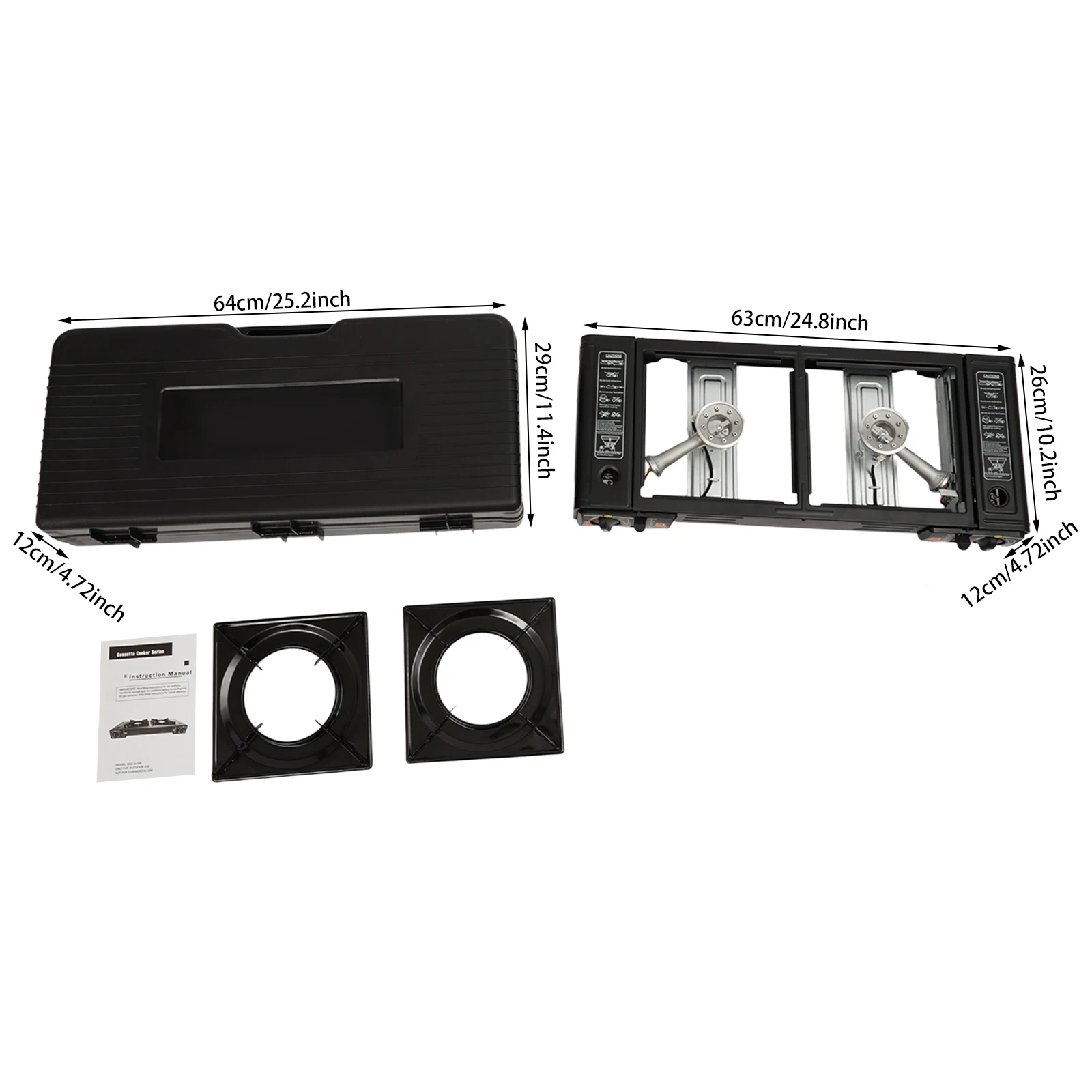 Réchaud/Cuisinière/plancha à gaz butane/propane 2 brûleurs, allumage automatique de 2,5 kW étui de transport plein air – Image 8