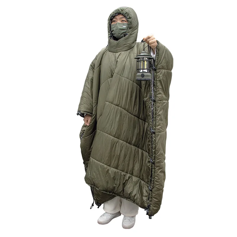 Hamac et épaisse coupe-vent 2 en 1 sac de couchage multifonctionnel abri froid 15℃/~5℃ pour camping d'hiver – Image 5