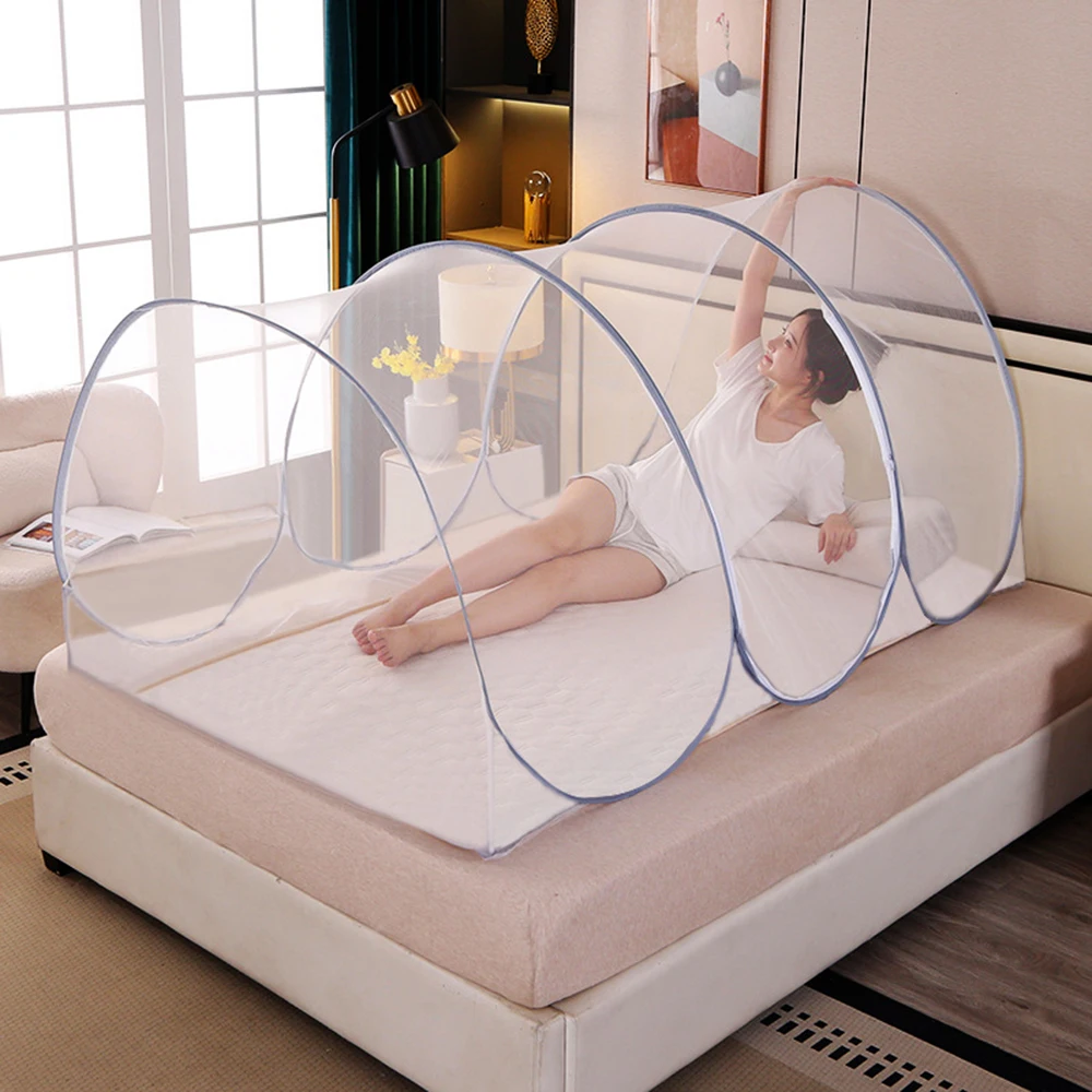 Moustiquaire de voyage Portable pliante, moustiquaire anti-insectes, moustiquaire simple réglable d'été, tente, lit, dortoir – Image 6