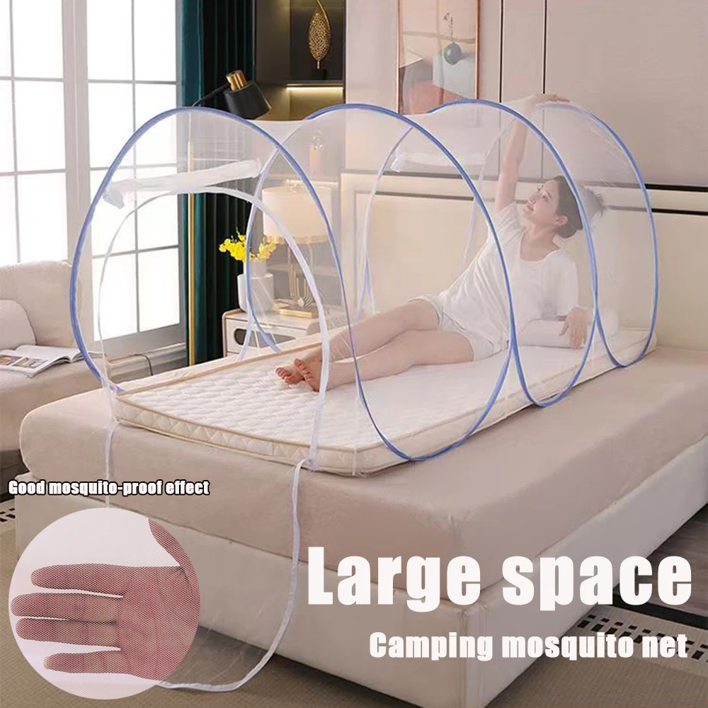 Moustiquaire de voyage Portable pliante, moustiquaire anti-insectes, moustiquaire simple réglable d'été, tente, lit, dortoir – Image 4