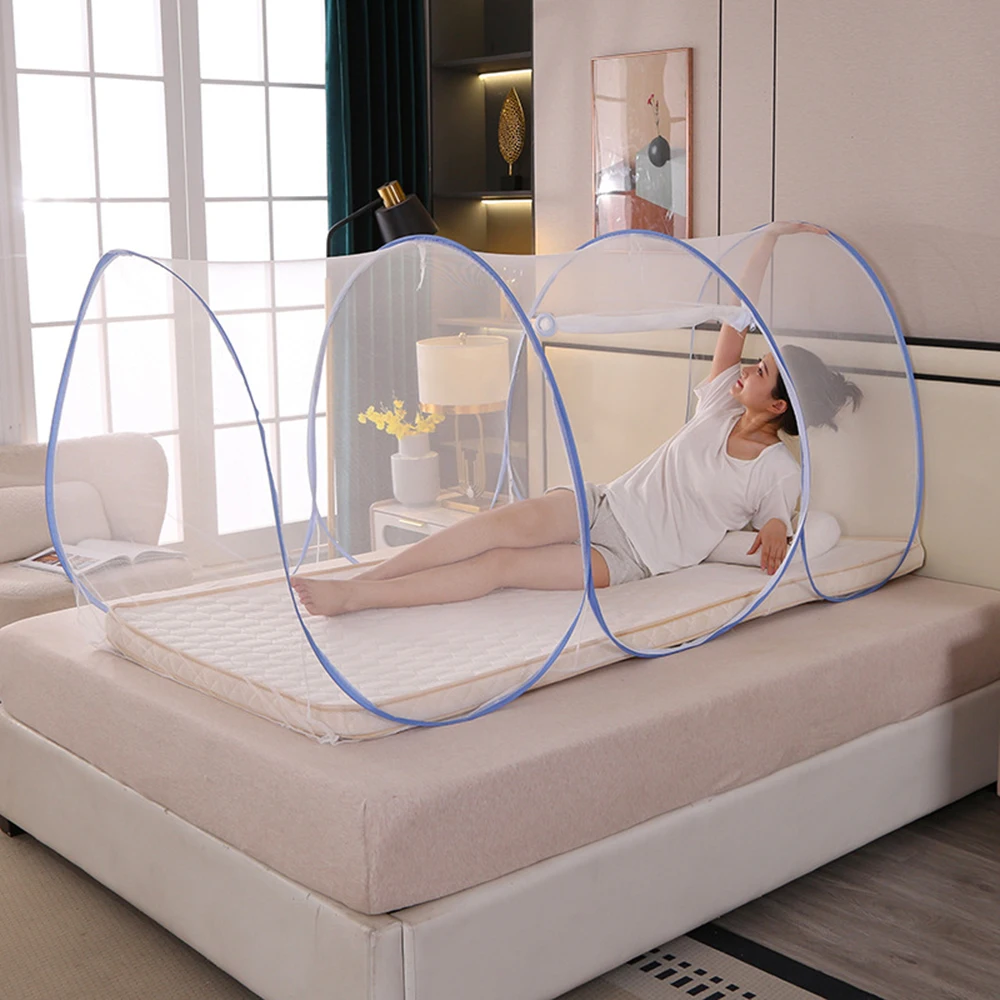 Moustiquaire de voyage Portable pliante, moustiquaire anti-insectes, moustiquaire simple réglable d'été, tente, lit, dortoir – Image 7