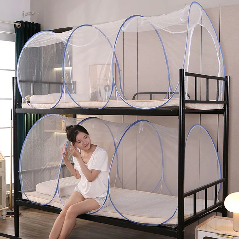 Moustiquaire de voyage Portable pliante, moustiquaire anti-insectes, moustiquaire simple réglable d'été, tente, lit, dortoir – Image 5