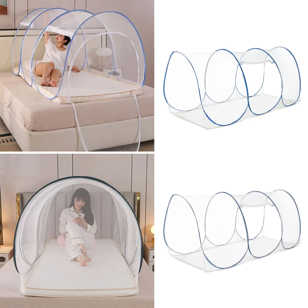 Moustiquaire de voyage Portable pliante, moustiquaire anti-insectes, moustiquaire simple réglable d'été, tente, lit, dortoir – Image 2