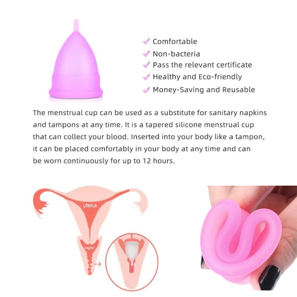 Ensemble de 4 coupes menstruelles + bol récuperation en Silicone pour femmes, hygiènique collecteur menstruel – Image 2