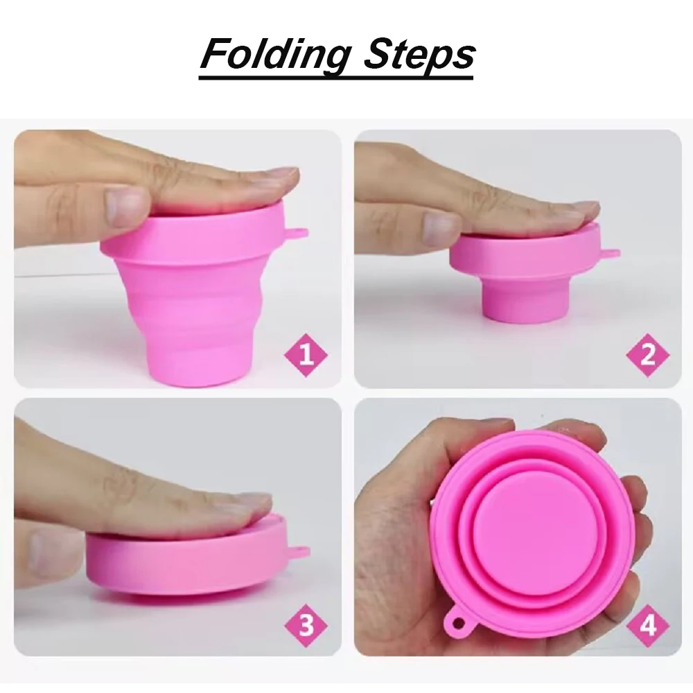 Ensemble de 4 coupes menstruelles + bol récuperation en Silicone pour femmes, hygiènique collecteur menstruel – Image 4